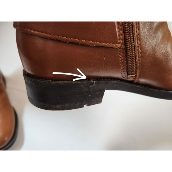 Franco Sarto Merina Riding Boots – Women’s 6 – Wide Calf – Cognac Brown - Picture 10 of 11